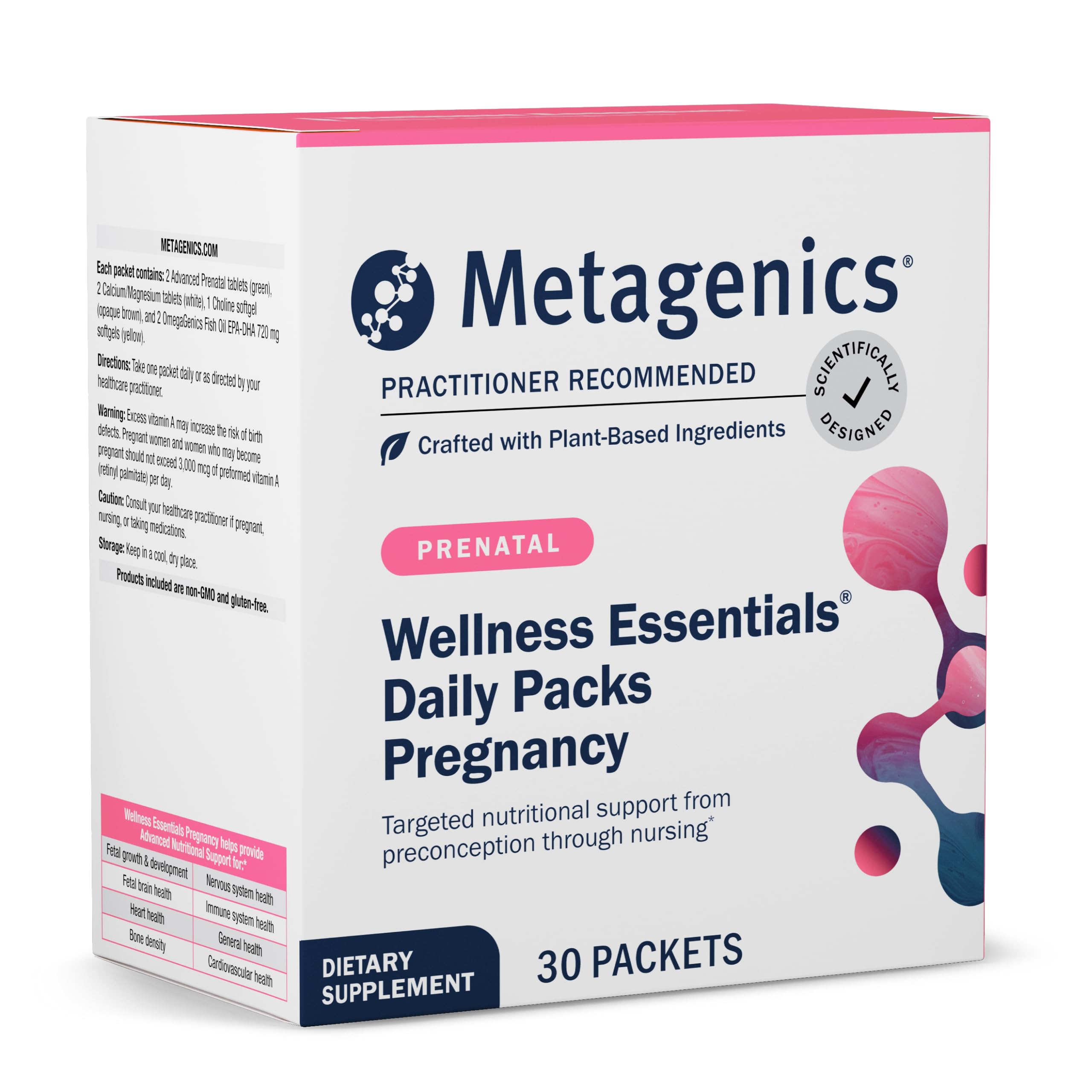 Metagenics Wellness Essentials packaging en sachets pour une routine prénatale pratique.