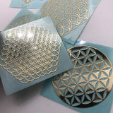 METAL ARTEM fleur de vie argentée pour ordinateur portable