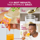 Metamucil arôme orange frais: goût rafraîchissant dans votre boisson.