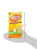 Logo Metamucil sur l'emballage pomme croquante, design clair.