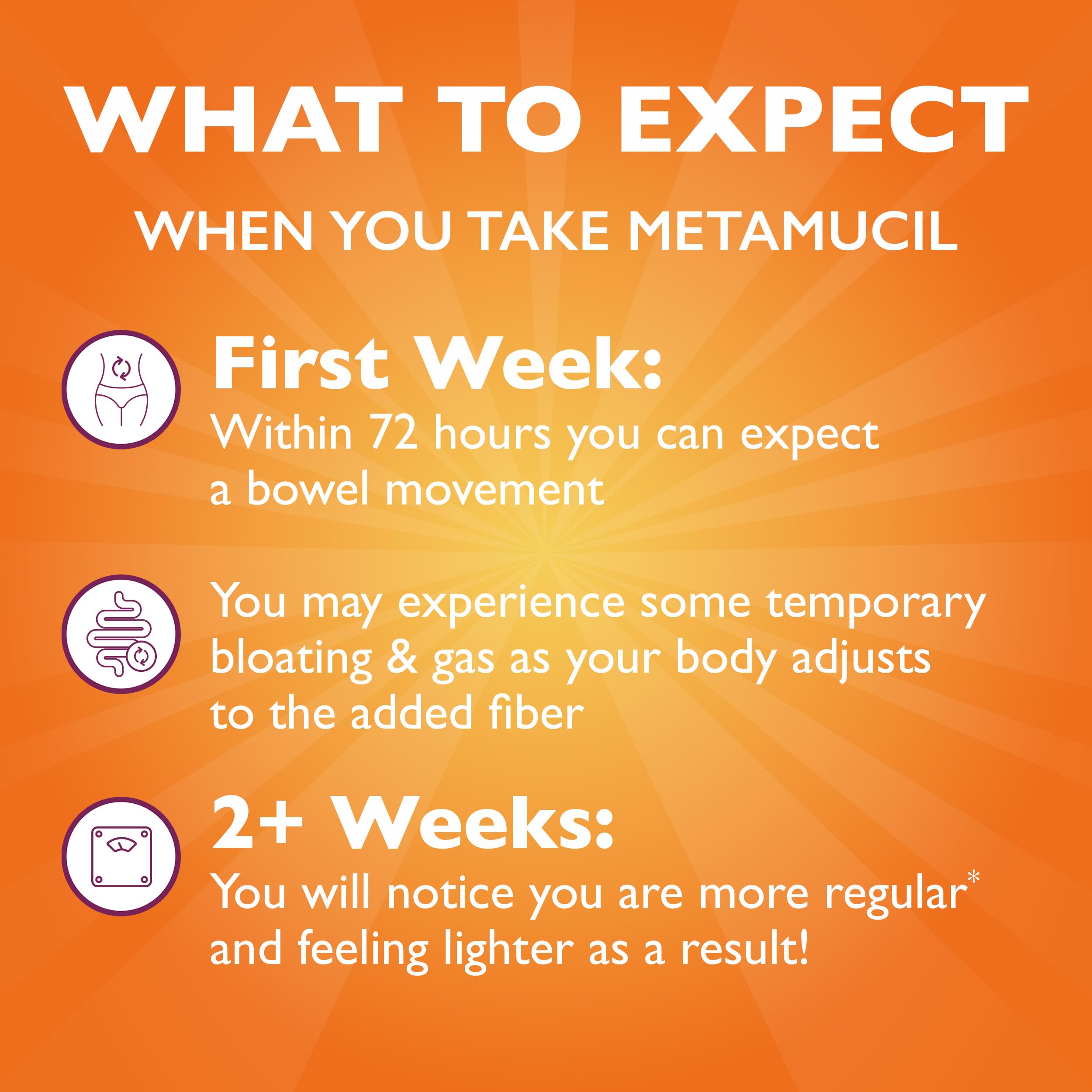 Metamucil : étiquettes claires et informations utiles.