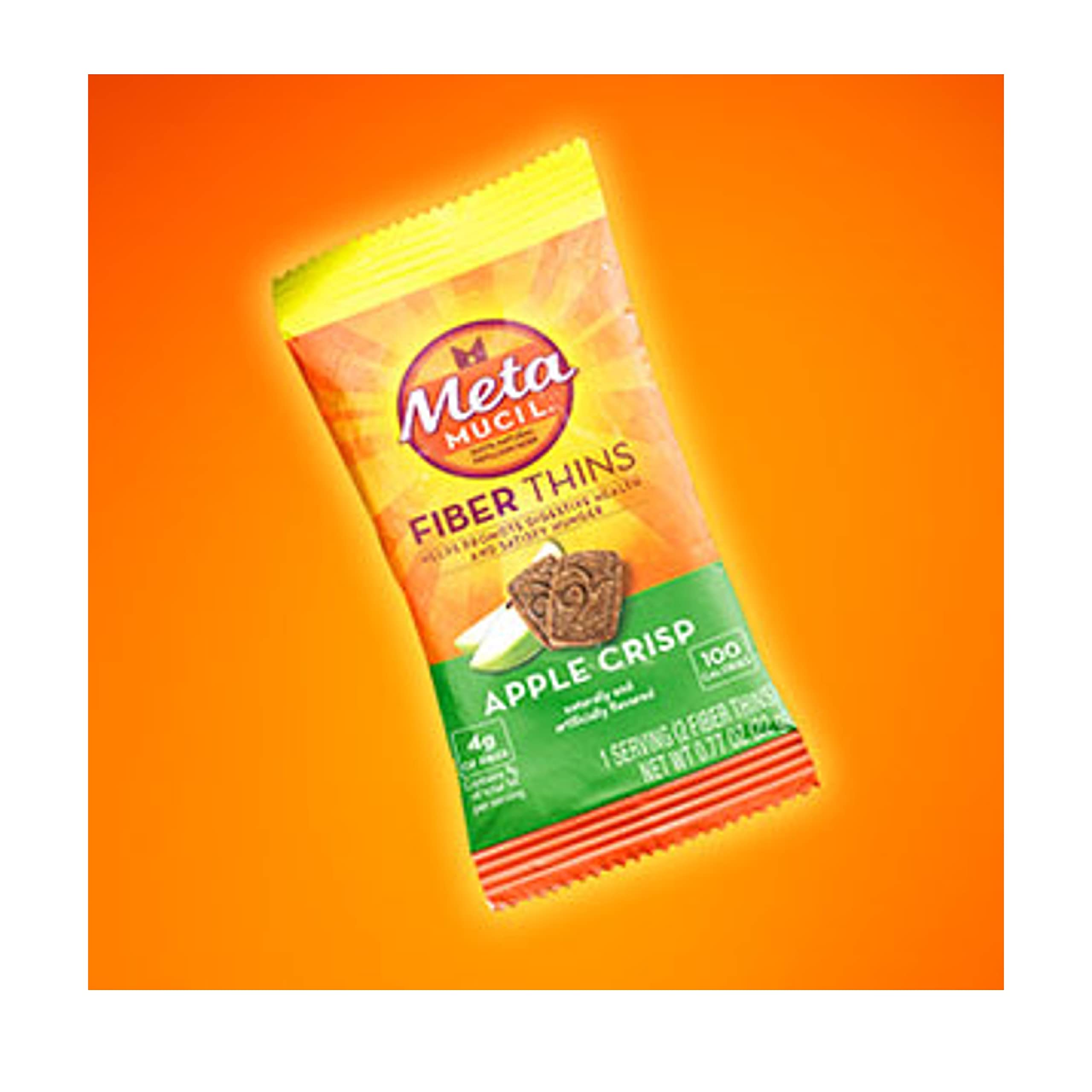 Metamucil galettes fibres pomme croquante, texture croquante et gourmande.