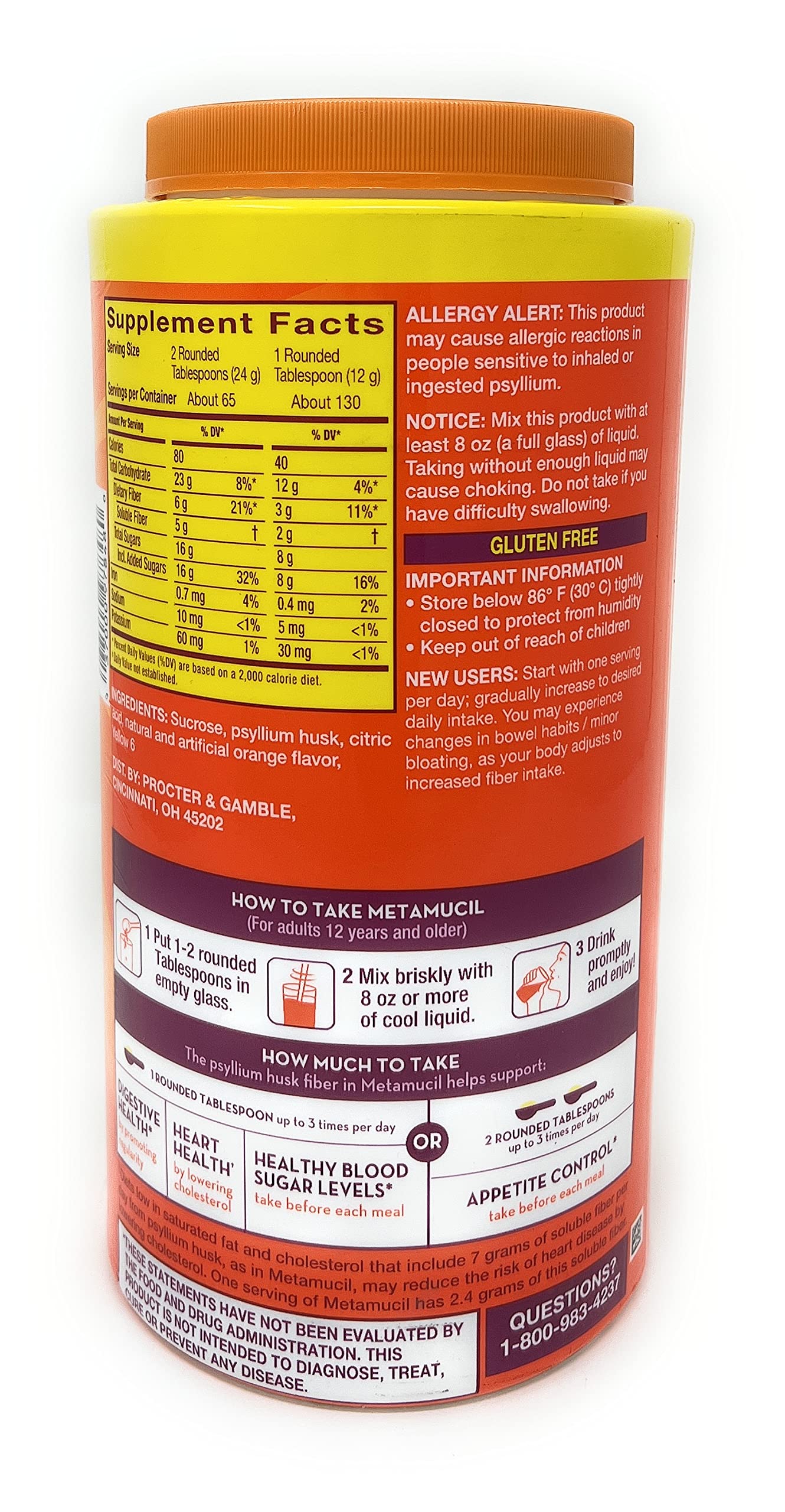 Metamucil poudre psyllium 100 naturel pour compléter les fibres quotidiennes