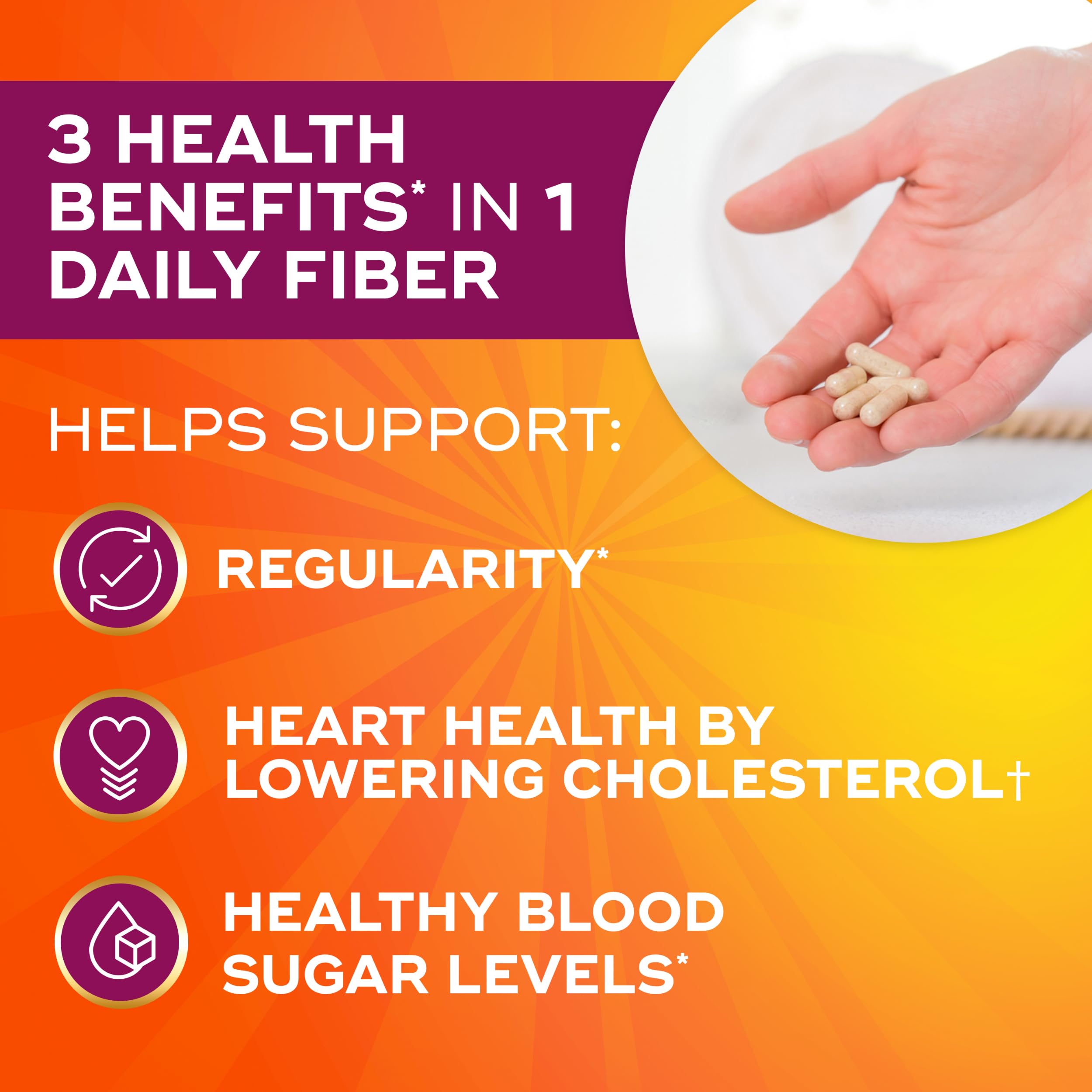 Metamucil Gélules Psyllium, dose simple pour routine matinale.