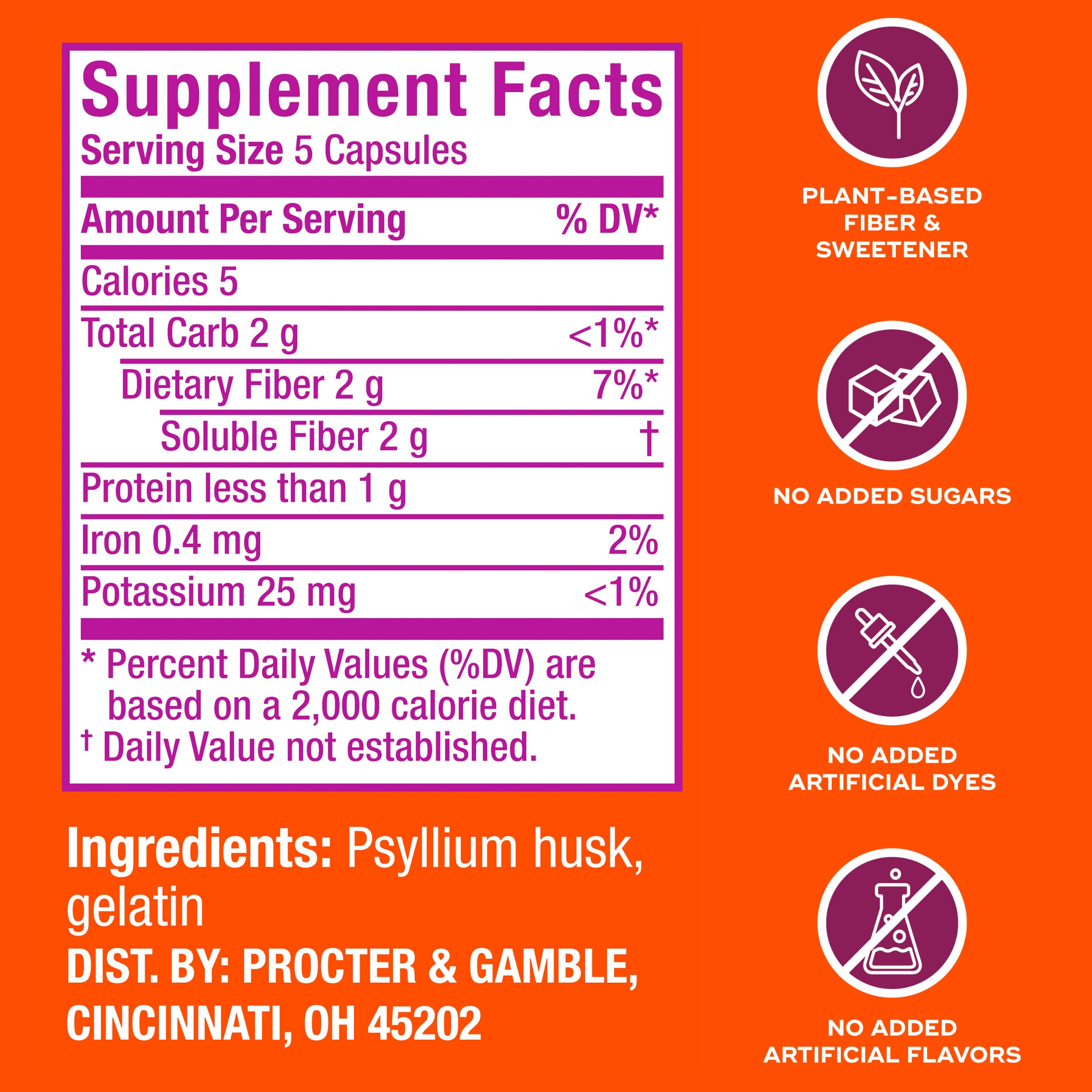 Metamucil Gélules Psyllium, prise quotidienne intégrée à votre routine.