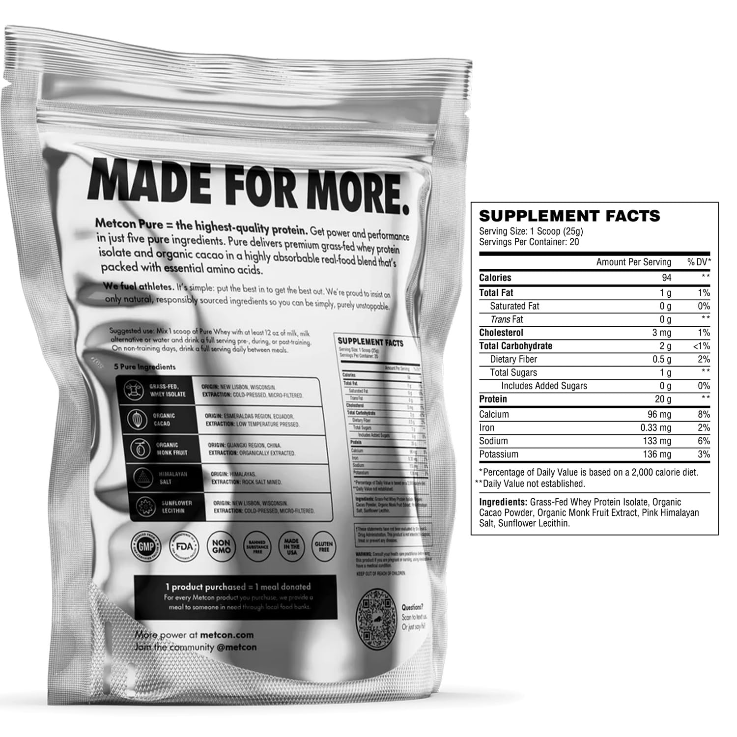 MetCon isolat protéine lactosérum — poudre cacao pour boisson riche et savoureuse après l'entraînement.