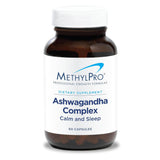 MethylPro Ashwagandha Complex sur boîte emballage, idéal pour le bien-être quotidien.