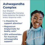 Gélules MethylPro Ashwagandha Complex avec L-Theanine, pour concentration et calme.