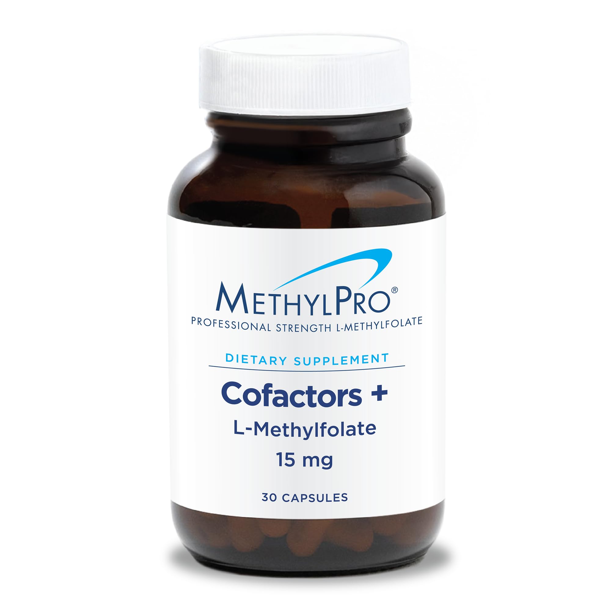 MethylPro Cofactors L-Methylfolate, bouteille de capsules prête à l'emploi pour votre routine matinale.