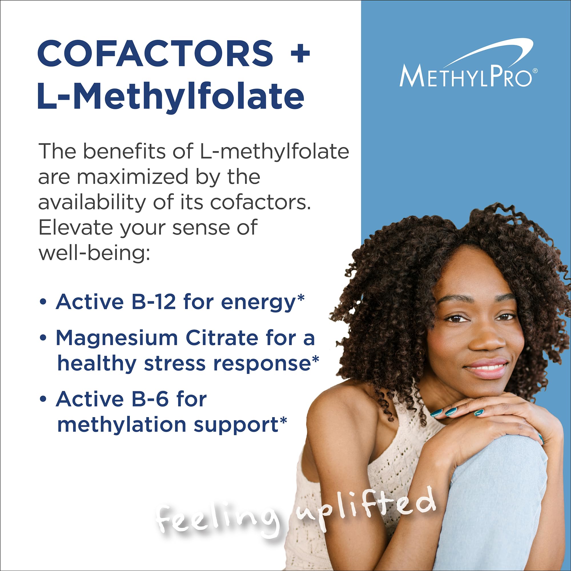 Étiquette MethylPro Cofactors L-Methylfolate affichant les cofacteurs B6 et magnésium.