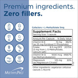 Étiquette MethylPro sans allergènes et pureté élevée sur l'emballage.