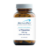 MethylPro L-Theanine 200mg, bouteille de capsules pour focus et calme.