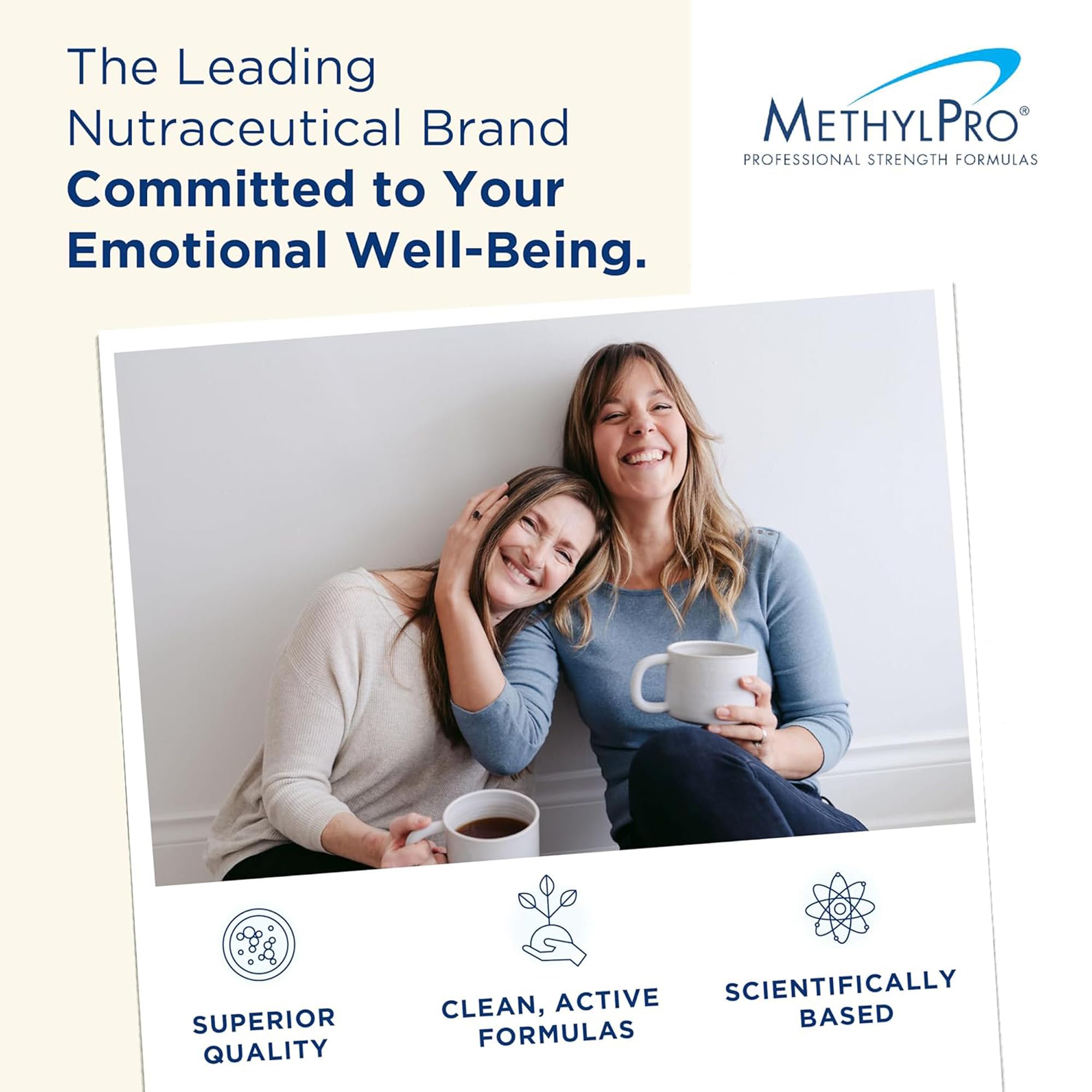 MethylPro L-Theanine 200mg, étiquette et présentation du produit clair.
