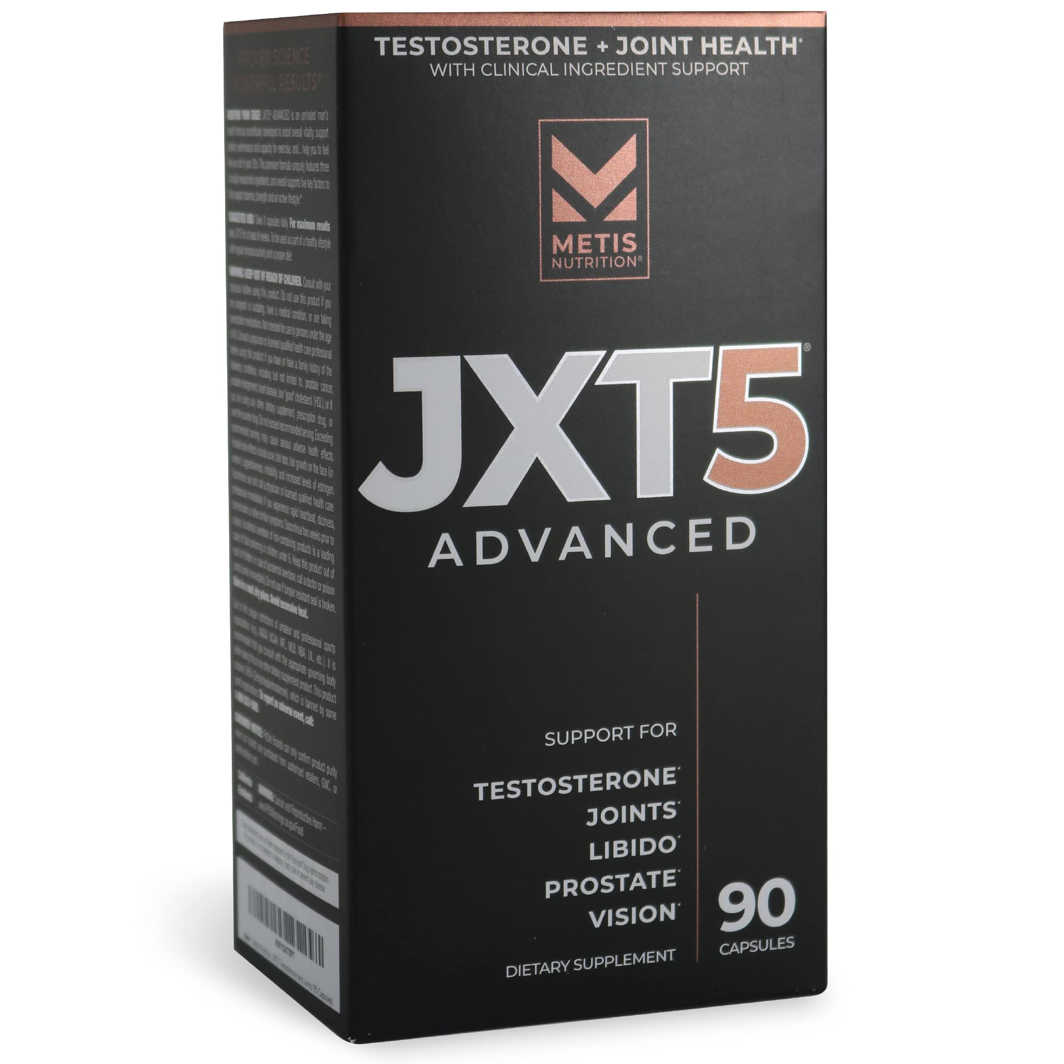 METISNutrition JXT5: bouteille de capsules pour énergie quotidienne.