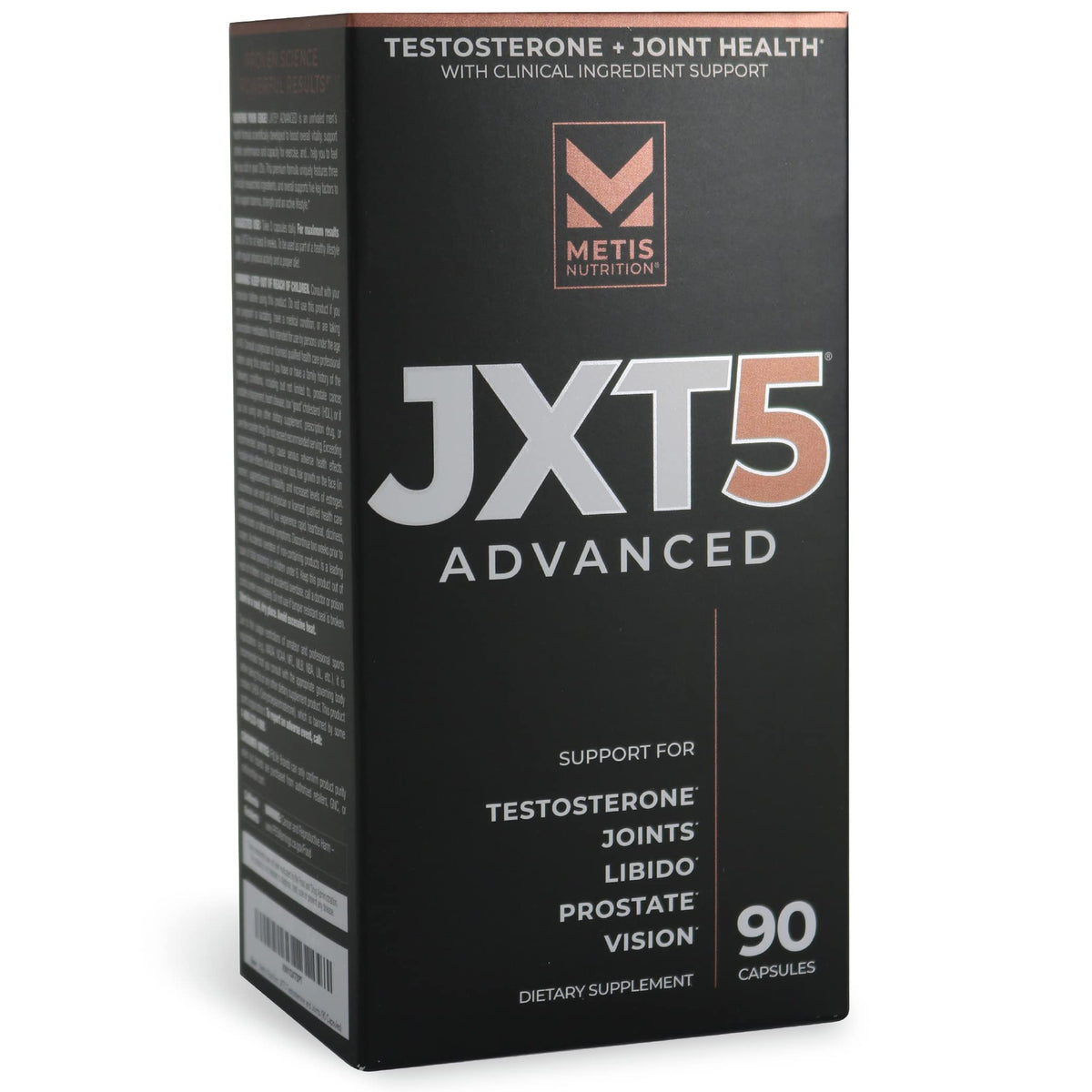 METISNutrition JXT5: bouteille de capsules pour énergie quotidienne.