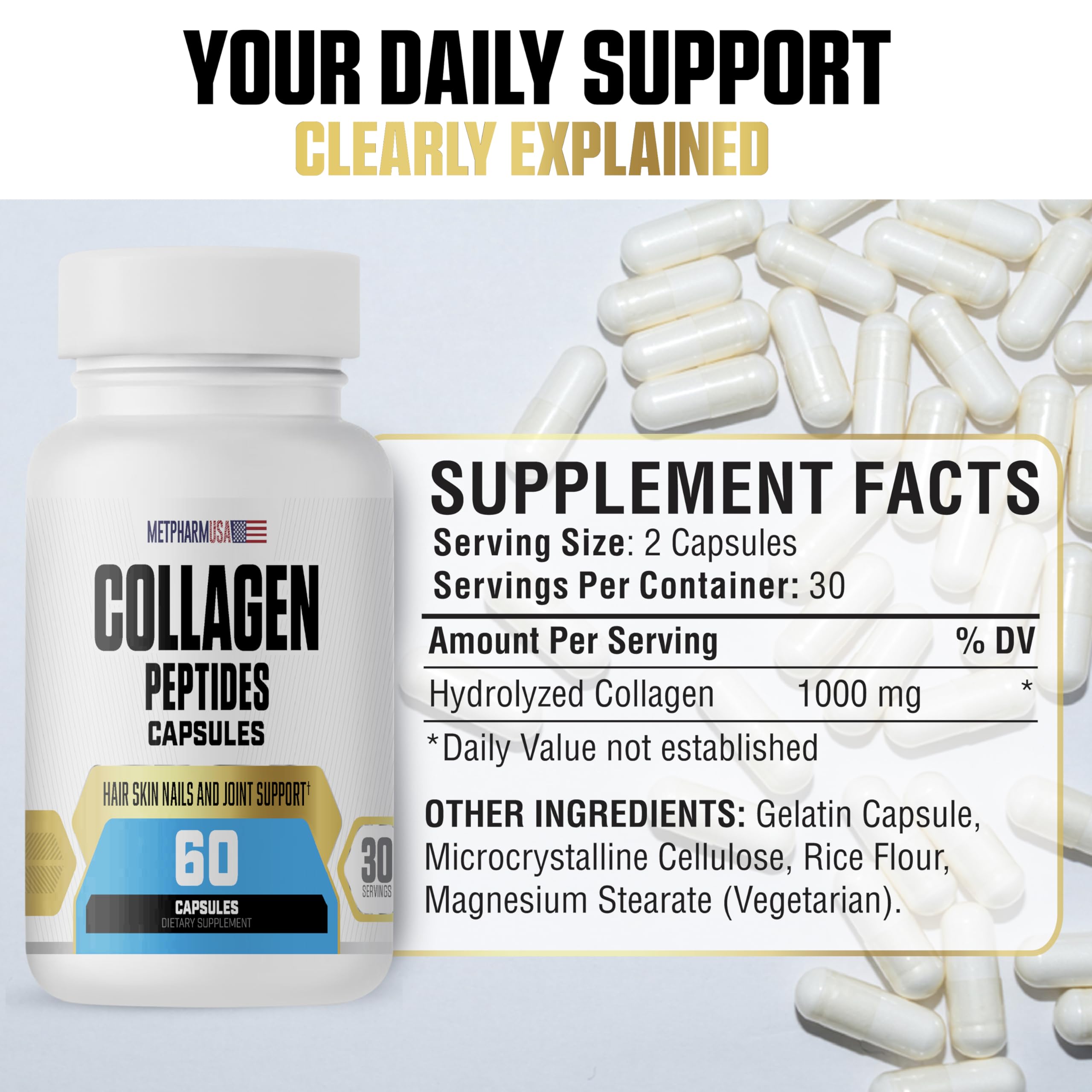 Capsules prêtes à avaler, absorption rapide possible pour soutenir la routine.