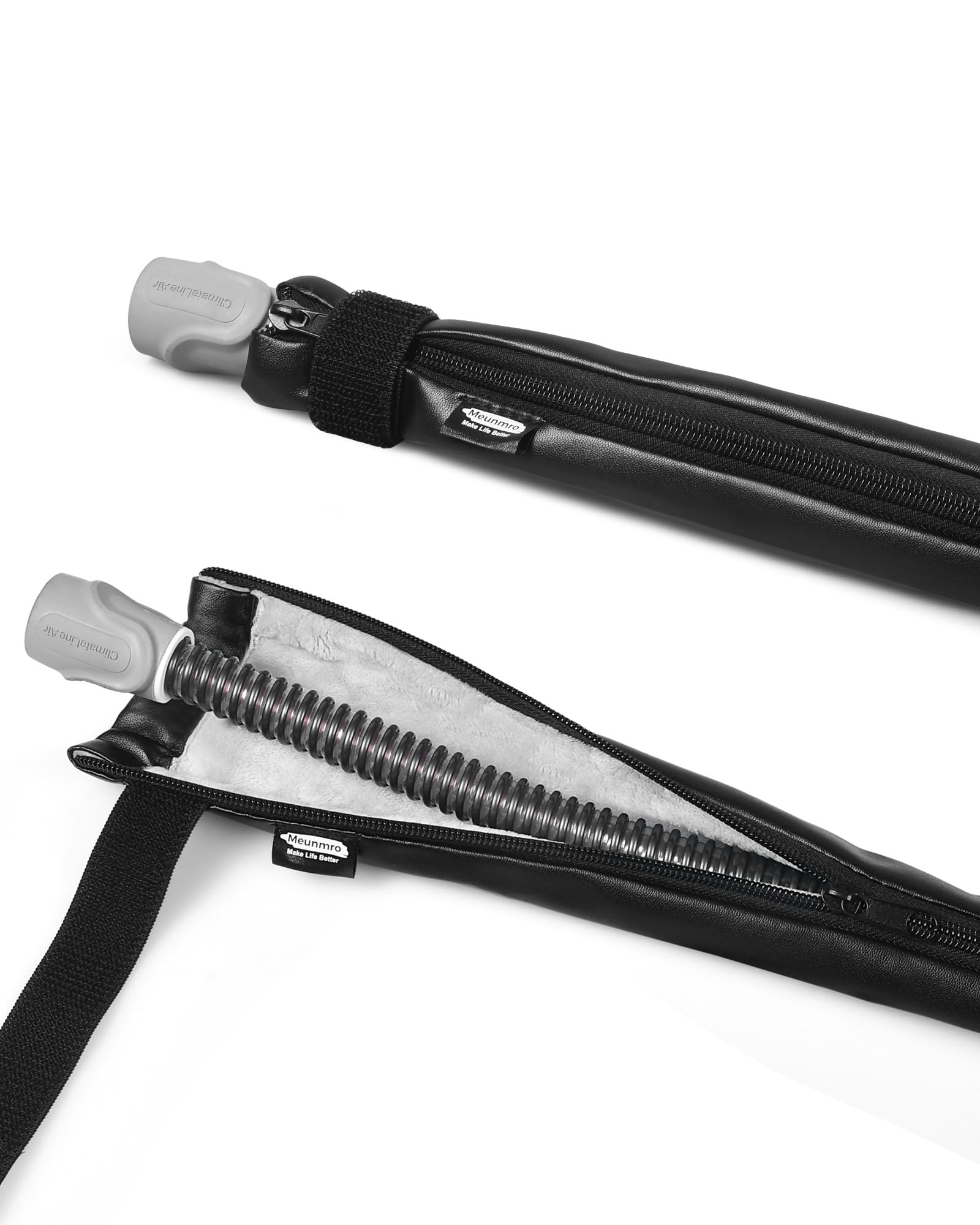 Meunmro couvre-tube CPAP avec extérieur cuir PU, facile à nettoyer et durable.