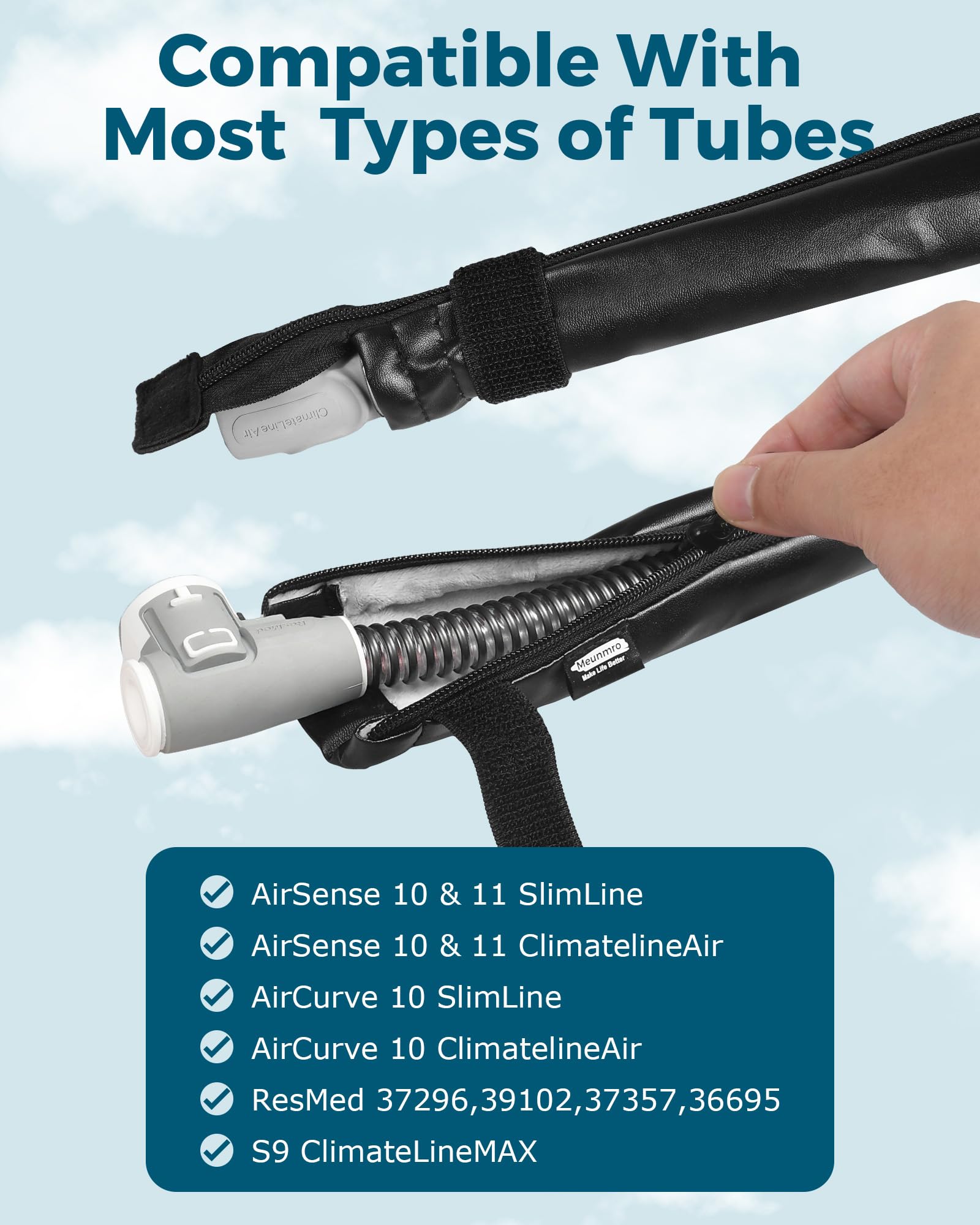 Meunmro couvre-tube CPAP compatible AirSense 10/11 ClimatelineAir, pratique et fiable.