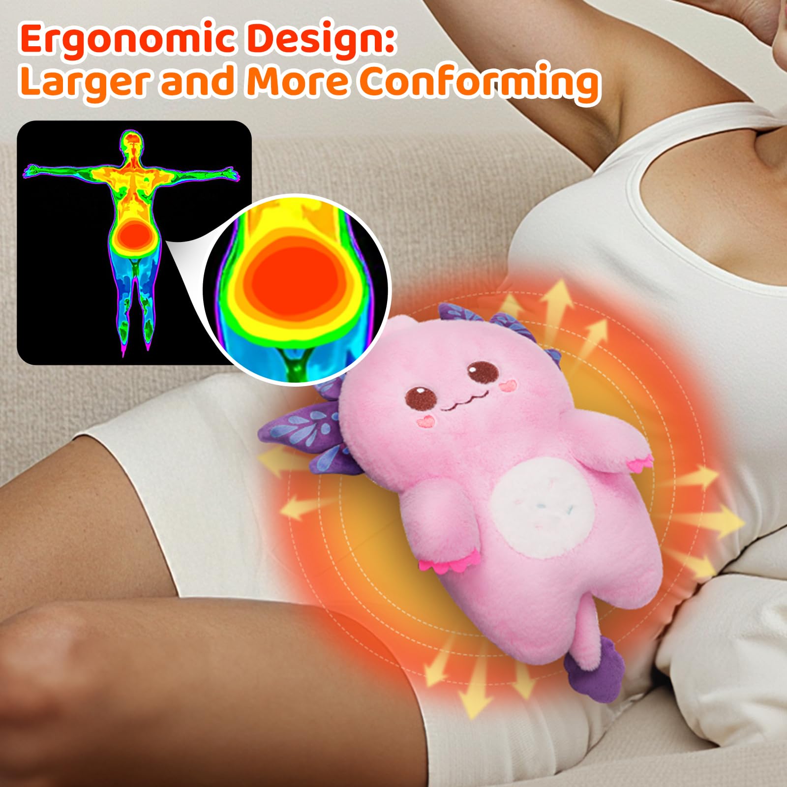 Peluche Mewaii Axolotl au design ergonomique favorisant les câlins