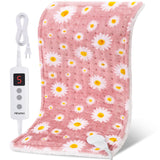 Coussin chauffant Daisy de MewMix avec motif rose pour le dos, chaleur apaisante.