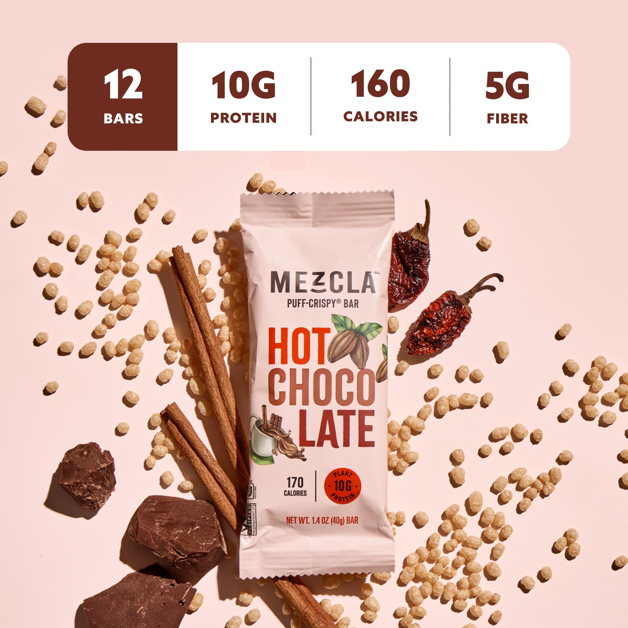 Barre Mezcla sans gluten et vegan, snack propre et gourmand.