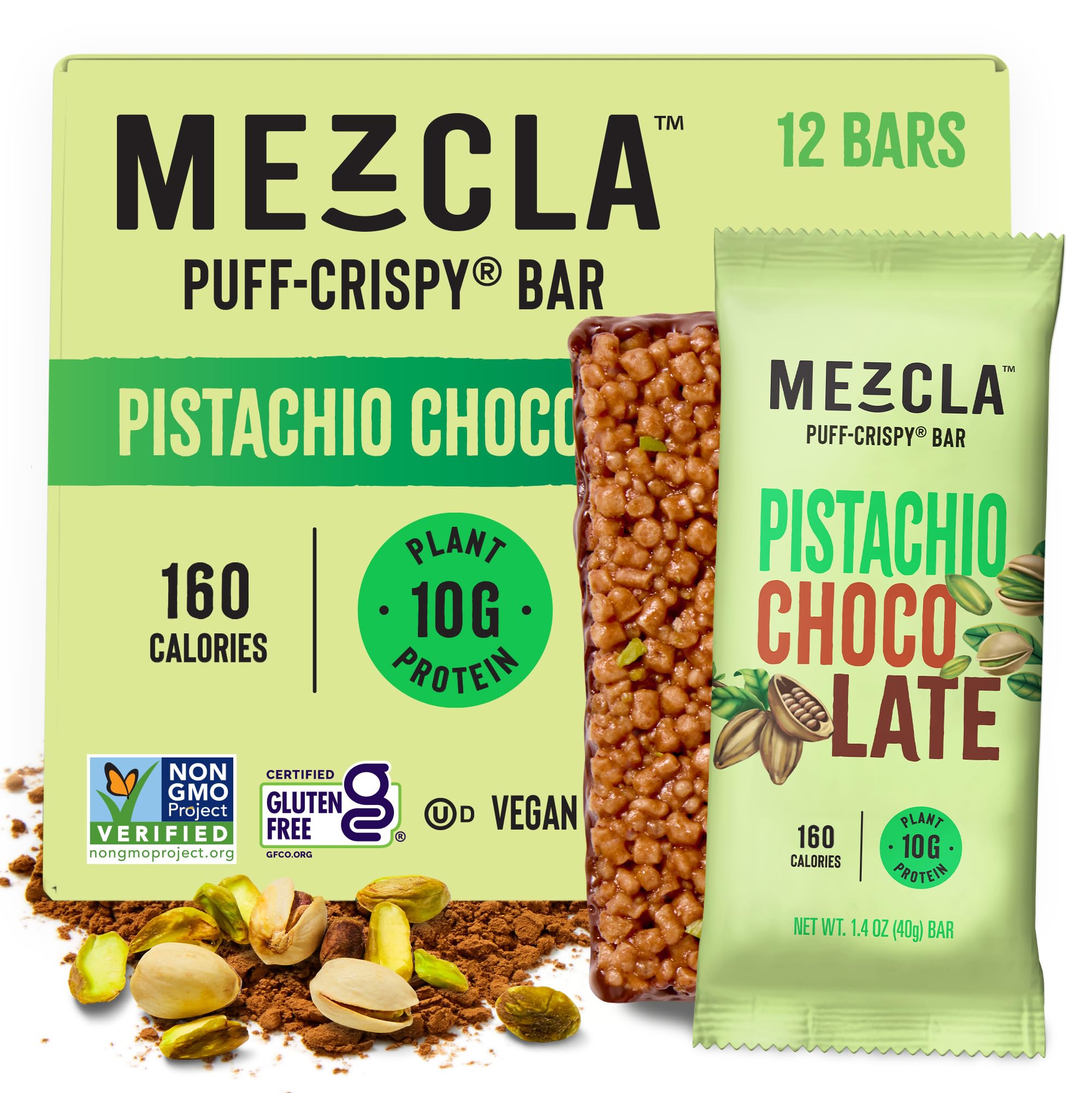 Mezcla barres puff-crispy, texture légère pour petit-déjeuner rapide