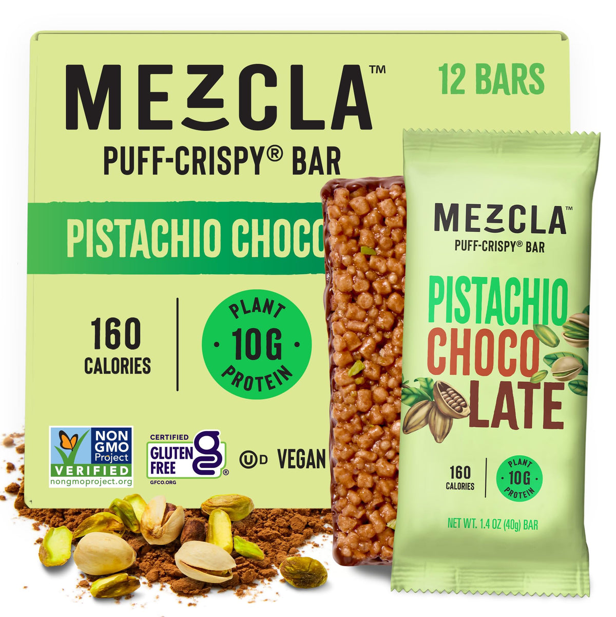 Mezcla barres puff-crispy, texture légère pour petit-déjeuner rapide