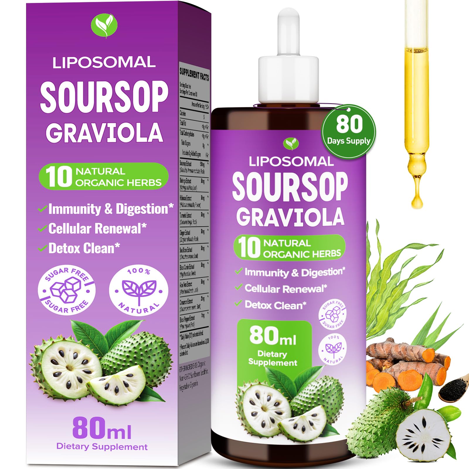 Mezqai Soursop Bitters Liquid - flacon pratique pour une supplémentation quotidienne et naturelle.