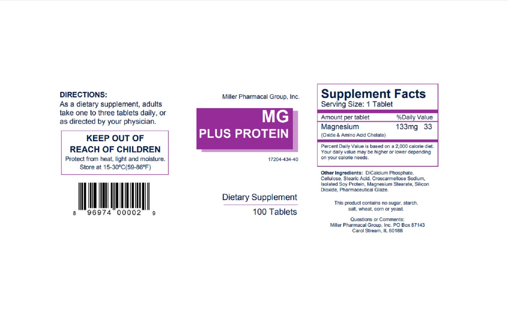 Mg Plus Protein Miller : flacon élégant, favorisant l'énergie et la vitalité au quotidien.