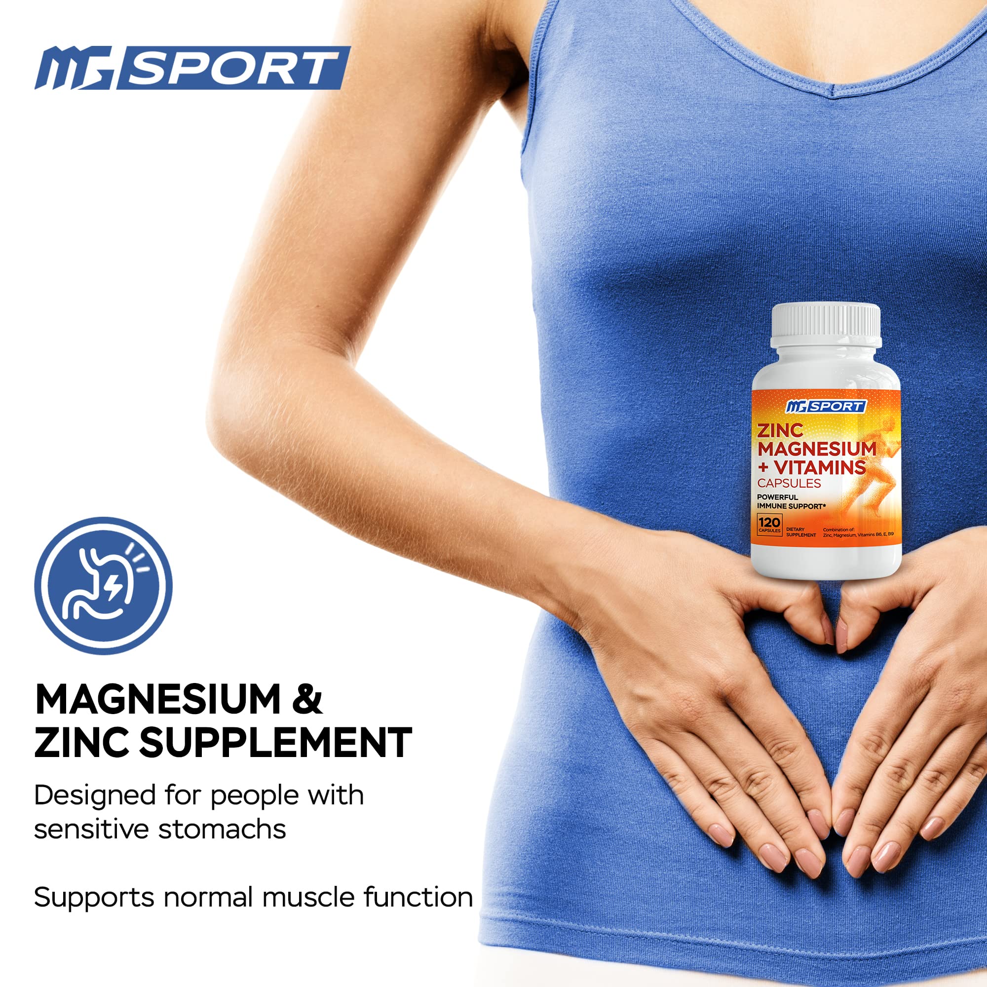 MgSport ZMA : dose quotidienne de 2 capsules pour l'apport zinc optimal.