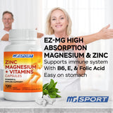 MgSport ZMA : ingrédients zinc-magnesium et B6-B9 pour absorption ciblée.