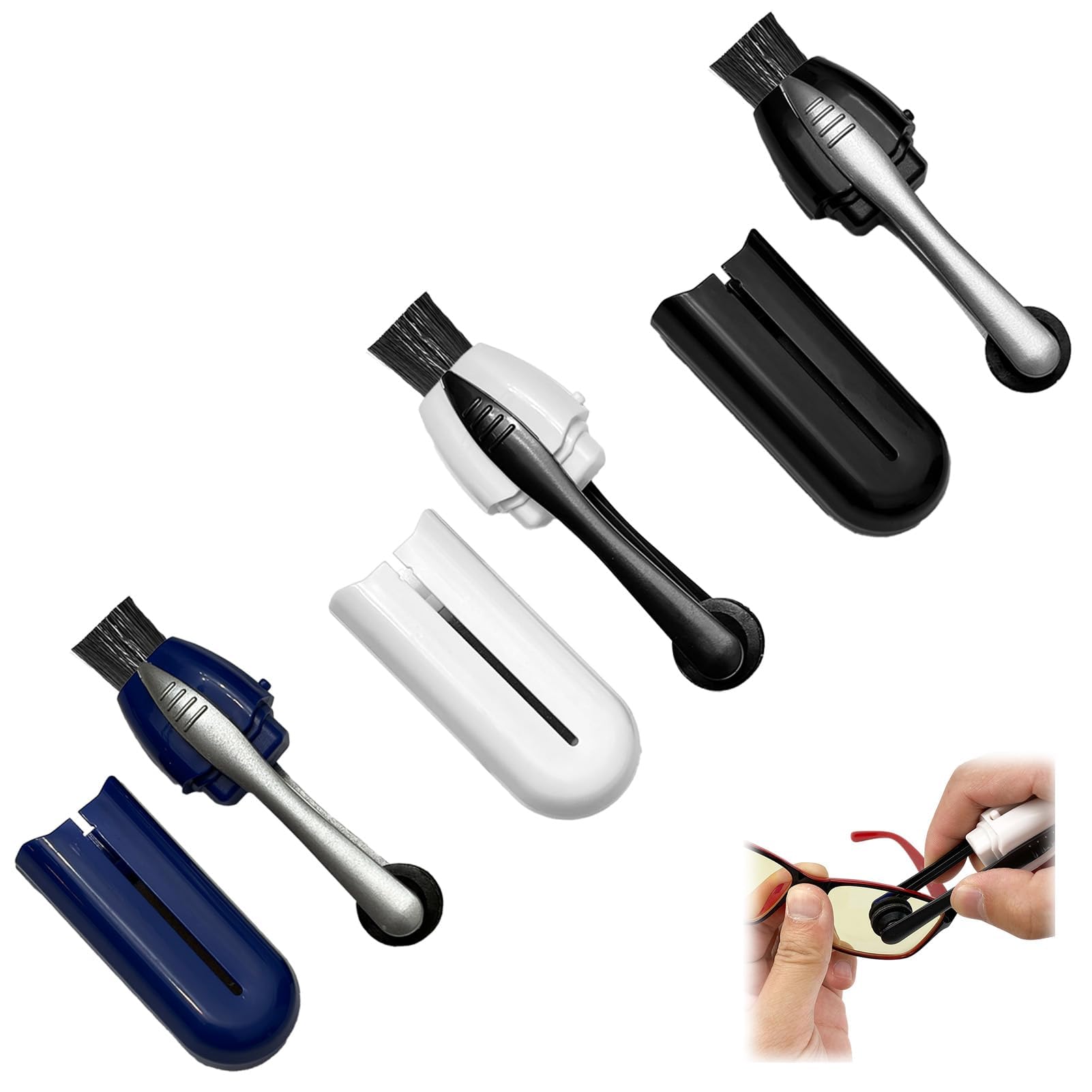 mgmooa nettoyeur lunettes ensemble 3pcs, nettoyage rapide et portable.