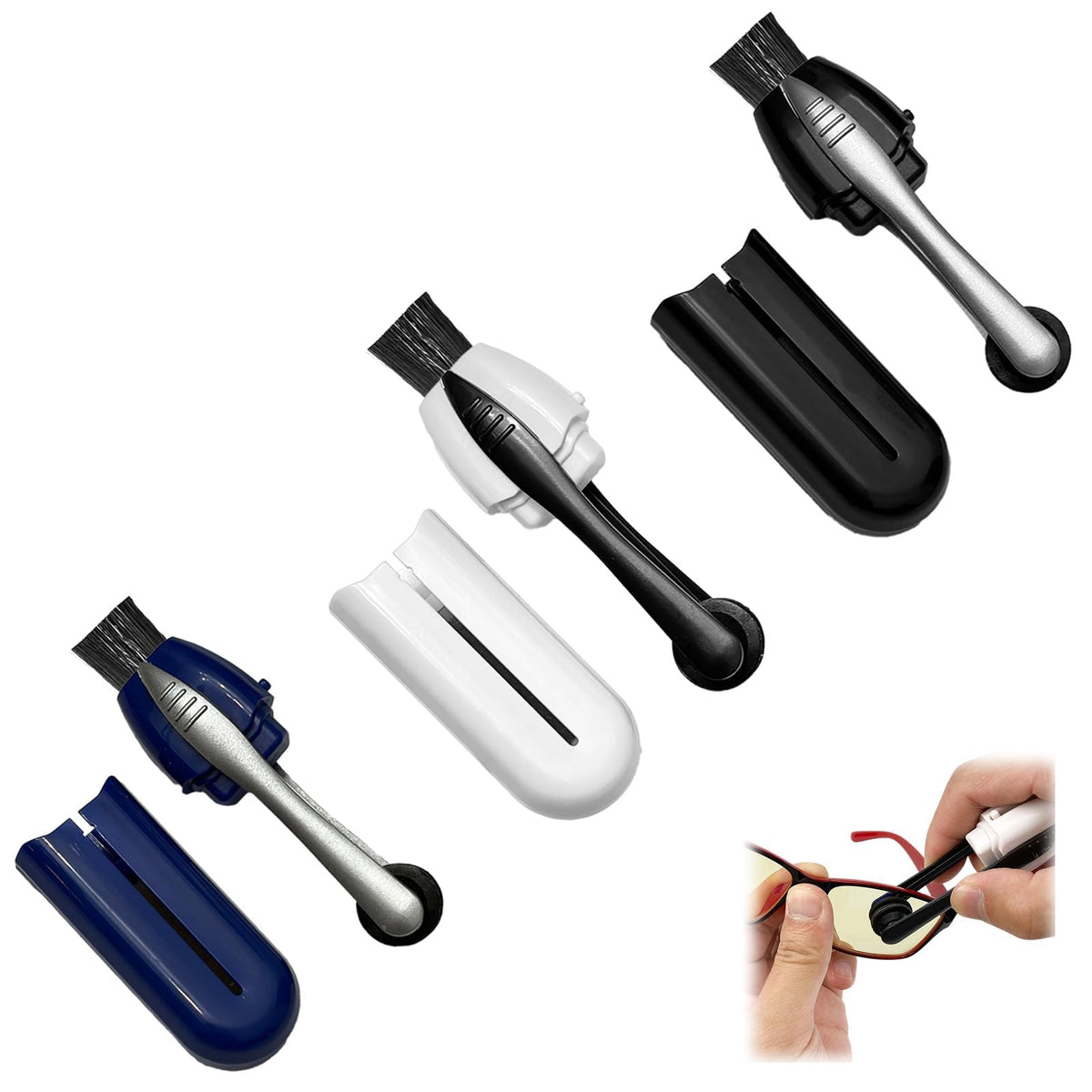 mgmooa nettoyeur lunettes ensemble 3pcs, nettoyage rapide et portable.