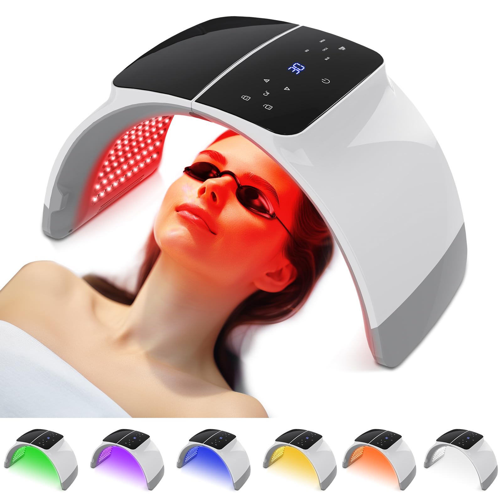 Mhpoycd masque lumière rouge pour un teint plus vivant.
