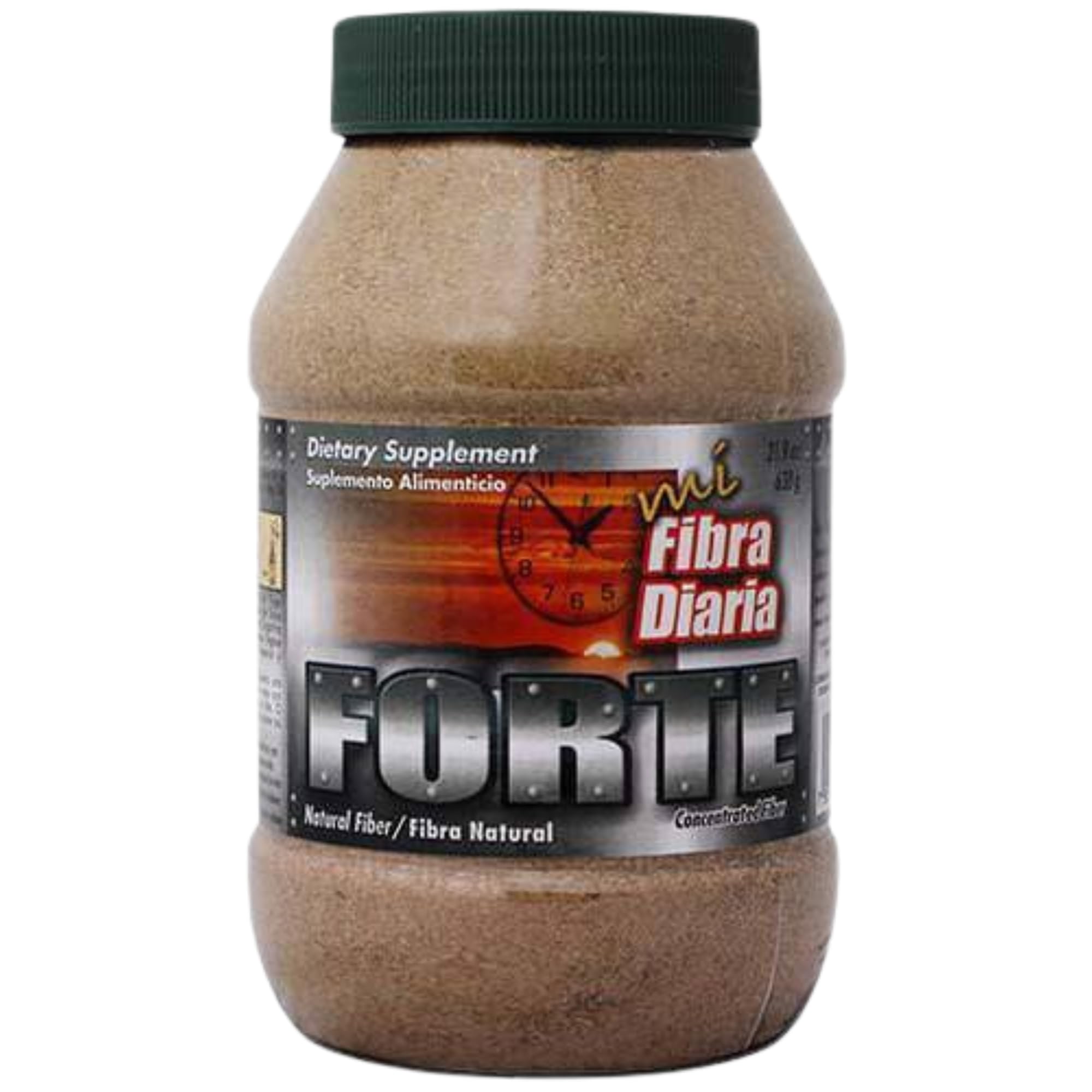 Mi Fibra Diaria Forte, poudre non aromatisée se dissolvant dans l'eau, soutien digestif pratique.