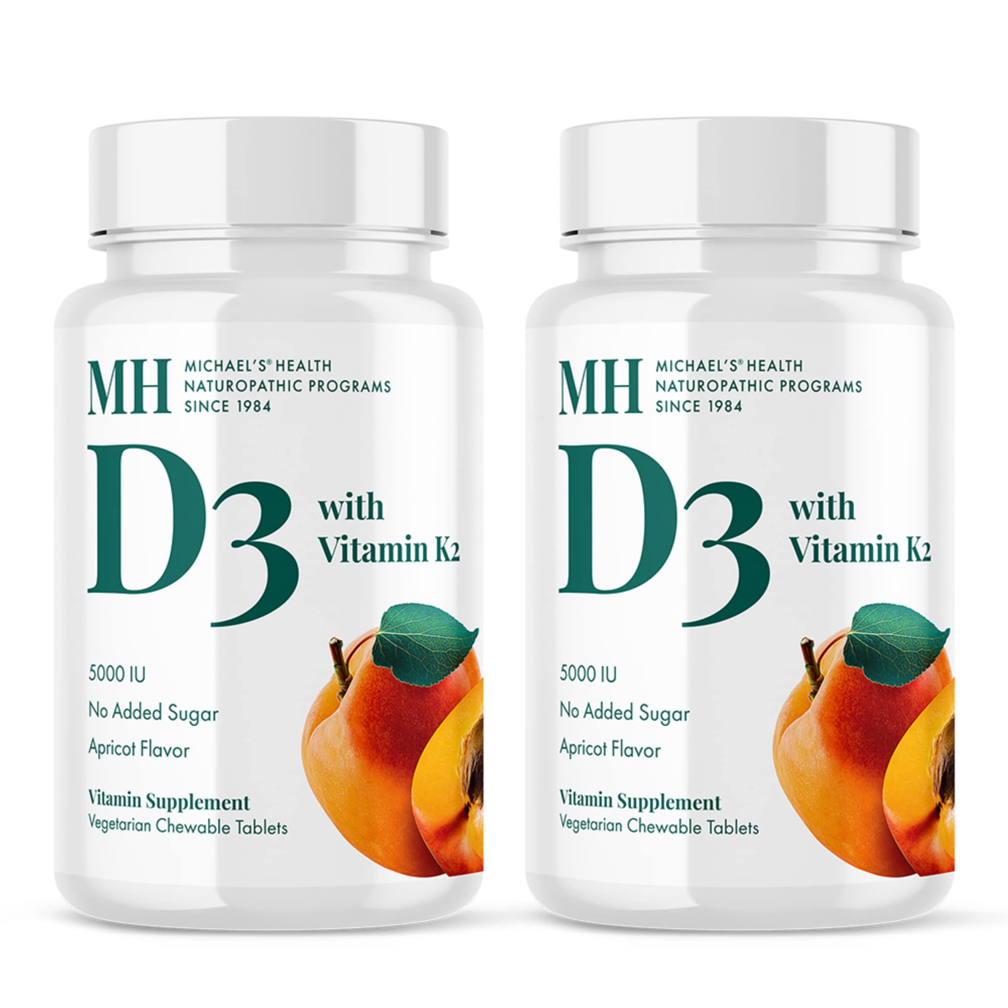 MICHAEL'S D3 et K2 comprimés mâchables abricot, soutien potentiel des os et de l'immunité.