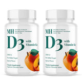 MICHAEL'S D3 et K2 comprimés mâchables abricot, soutien potentiel des os et de l'immunité.