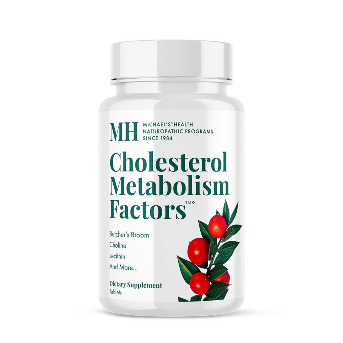 MICHAEL'S Health Naturopathic – bouteille montrant les facteurs métaboliques du cholestérol et circulation