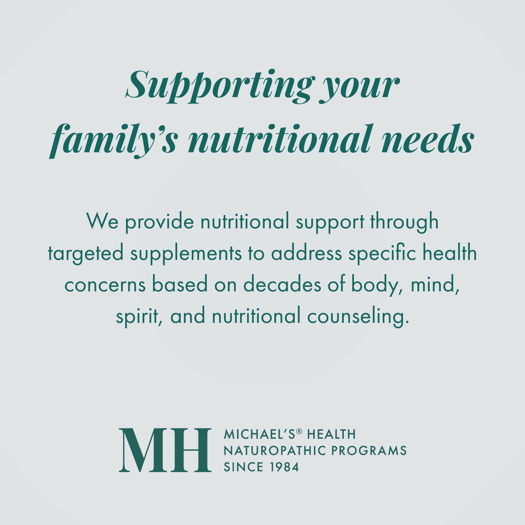 MICHAEL'S Health Naturopathic – présentation visuelle du programme naturopathique