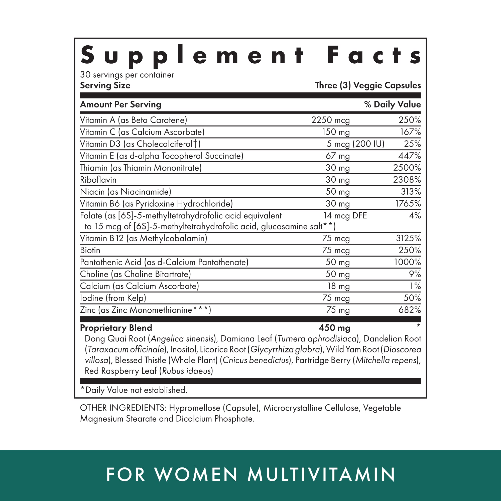Étiquette MICHAEL'S multivitamines femmes — présentation pour vitalité féminine
