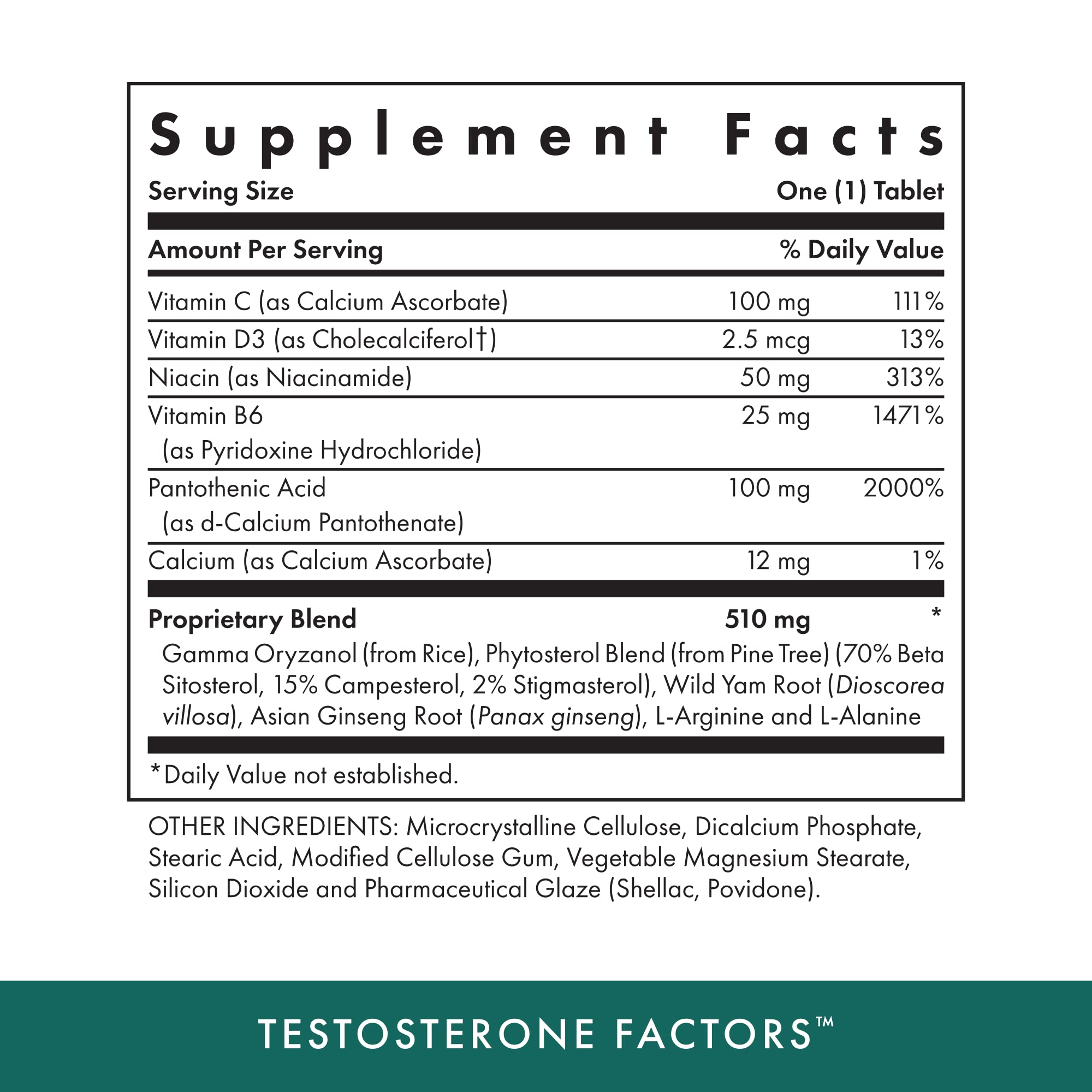 MICHAEL'S Testosterone Factors - composition nutritionnelle et nutriments clés du produit