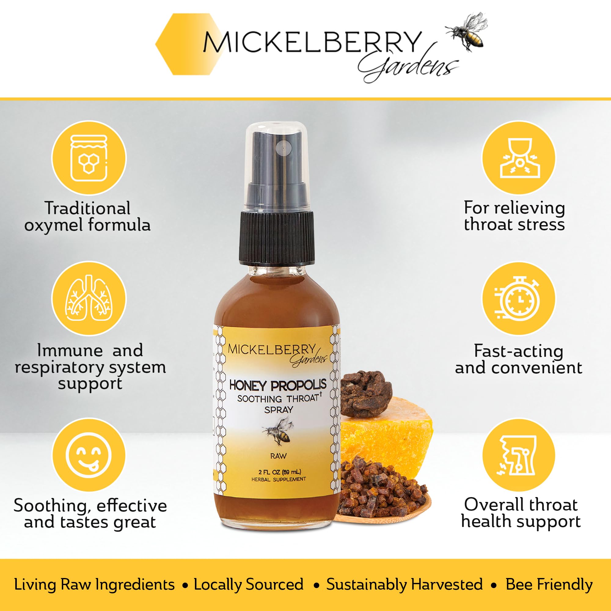 Bouteille spray 2 oz de Mickelberry Gardens, pratique et portable.