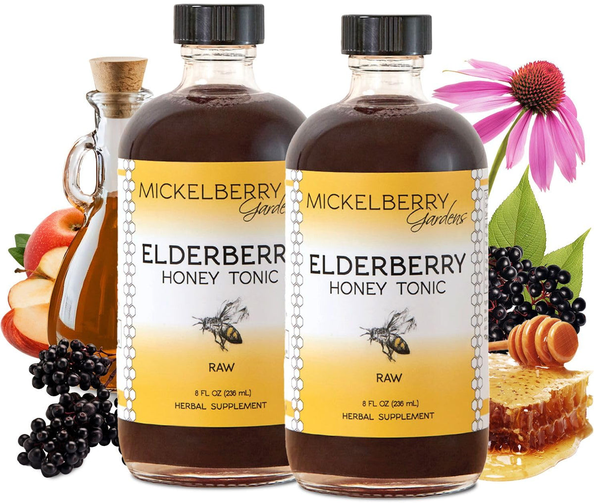Sirop de sureau Mickelberry Gardens dans une bouteille, usage quotidien possible