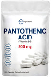 Capsules d'acide pantothénique B5 Micro Ingredients, potentiel soutien à l'énergie.