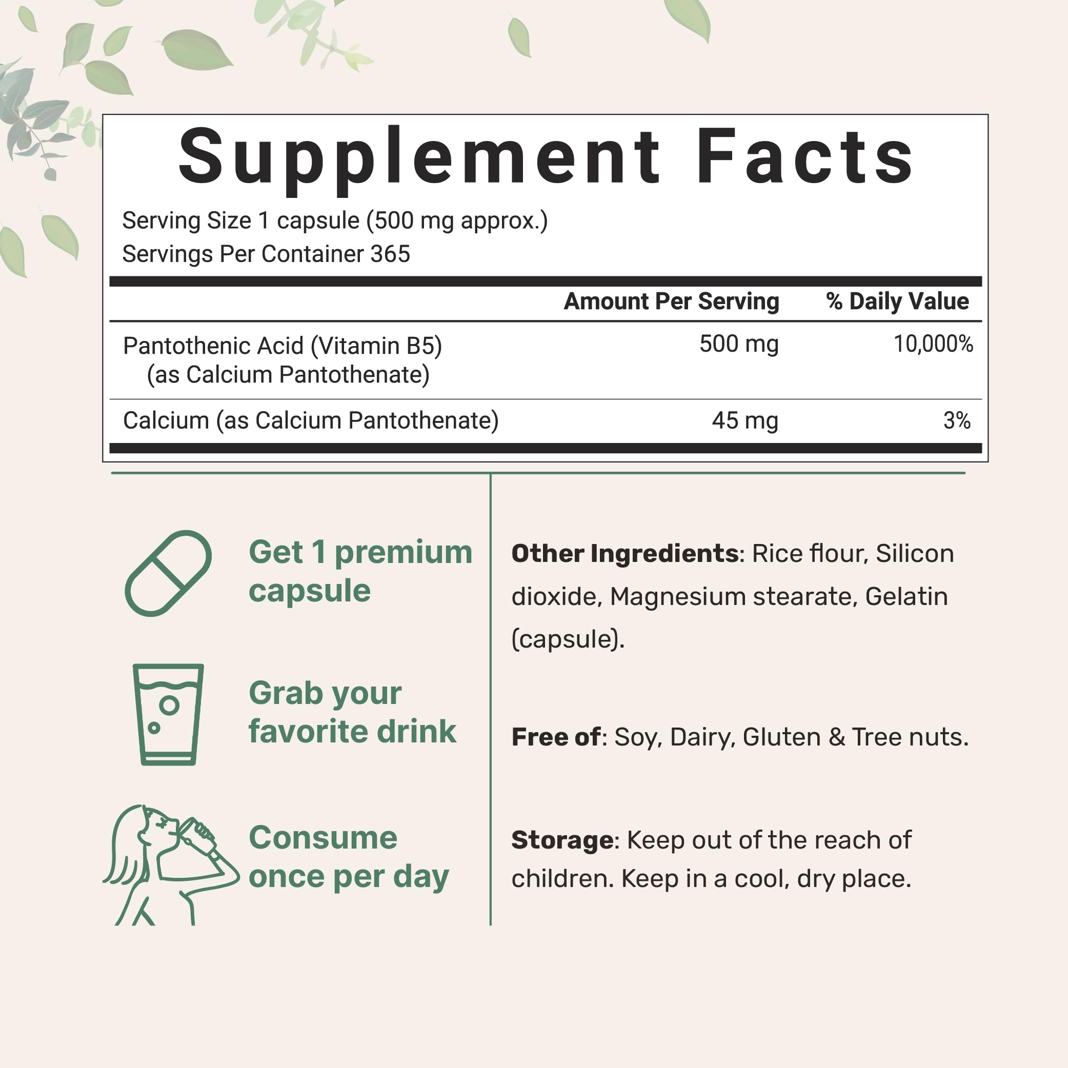 Flacon Micro Ingredients B5 vu de face, pratique pour prise quotidienne.