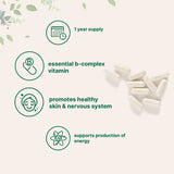 Étiquette Micro Ingredients B5 montrant Non-GMO et pureté certifiée.