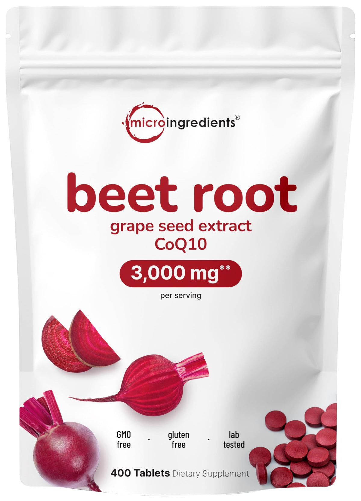 Flacon Micro Ingredients Betterave 3 000 mg pour énergie et récupération potentielles