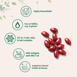 Micro Ingredients biotine et collagène, cheveux et ongles soutenus naturellement.