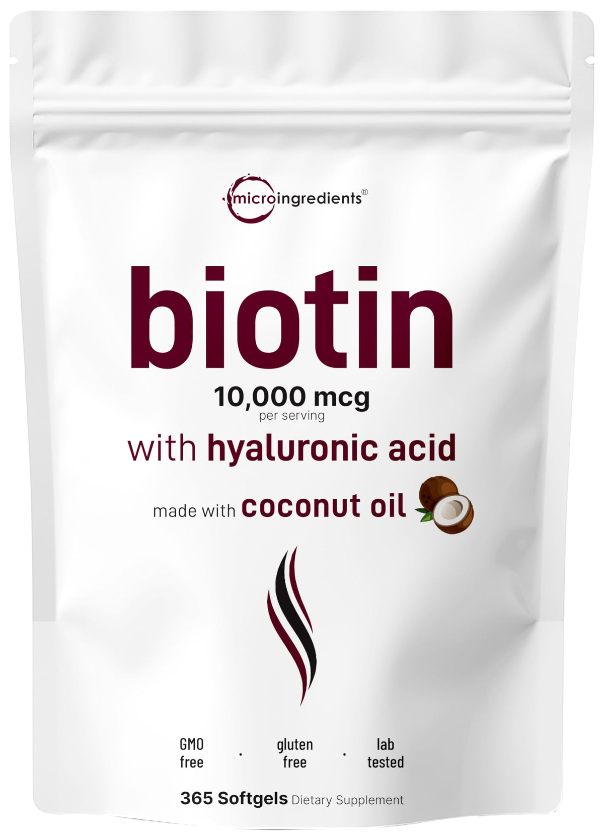 Gélules Micro Ingredients biotine et acide hyaluronique pour cheveux et peau