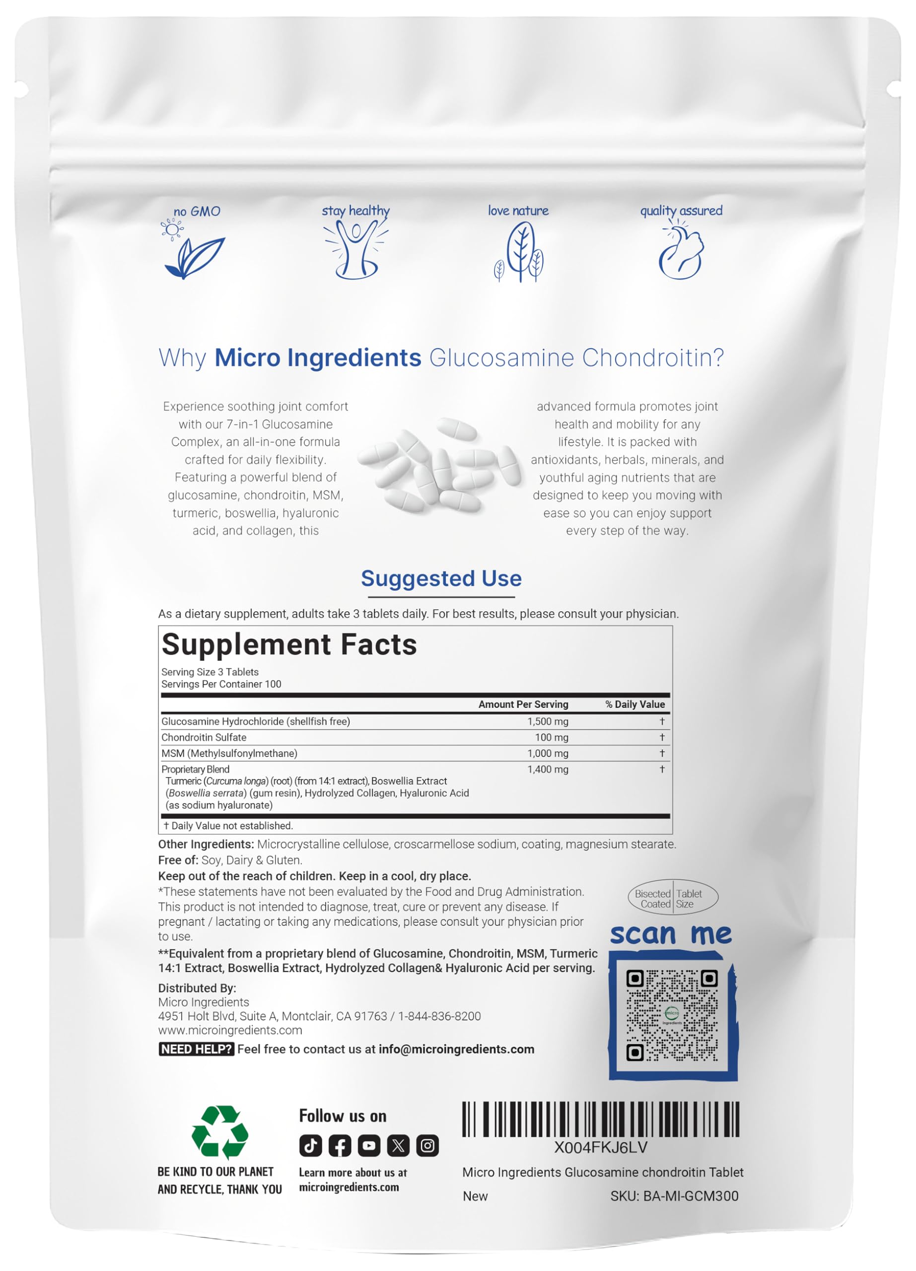 Micro Ingredients boswellia-acide-hyaluronique-collagene: soutien quotidien à la mobilité.